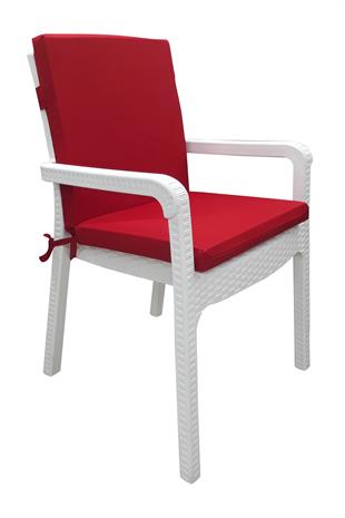 Mi̇rzade 6 Adet Eli̇t Su Geçi̇rmez Yüksek Arkali Mi̇nder-Kirmizi | 6’lı Su Geçirmez Yüksek Arkalı Sandalye Minderi – Fermuarlı