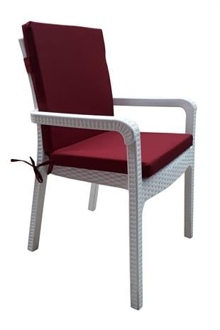 Mi̇rzade 6 Adet Eli̇t Su Geçi̇rmez Yüksek Arkali Mi̇nder-Bordo | 6’lı Su Geçirmez Yüksek Arkalı Sandalye Minderi – Fermuarlı