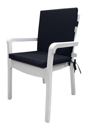 Mi̇rzade 6 Adet Eli̇t Su Geçi̇rmez Yüksek Arkali Mi̇nder-Si̇yah | 6’lı Su Geçirmez Yüksek Arkalı Sandalye Minderi – Fermuarlı