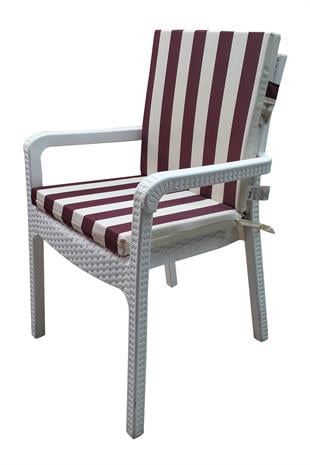 Mi̇rzade 6 Adet Eli̇t Su Geçi̇rmez Yüksek Arkali Mi̇nder-Bordo/Krem | 6’lı Su Geçirmez Yüksek Arkalı Sandalye Minderi – Fermuarlı