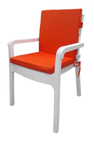 Mi̇rzade 6 Adet Eli̇t Su Geçi̇rmez Yüksek Arkali Mi̇nder-Turuncu | 6’lı Su Geçirmez Yüksek Arkalı Sandalye Minderi – Fermuarlı