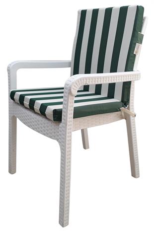 Mi̇rzade 6 Adet Eli̇t Su Geçi̇rmez Yüksek Arkali Mi̇nder-Yeşi̇l/Krem | 6’lı Su Geçirmez Yüksek Arkalı Sandalye Minderi – Fermuarlı