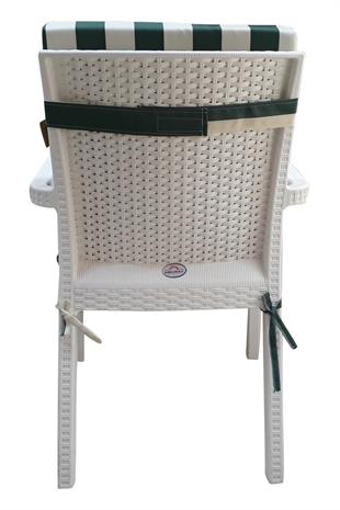 Mi̇rzade 6 Adet Eli̇t Su Geçi̇rmez Yüksek Arkali Mi̇nder-Yeşi̇l/Krem | 6’lı Su Geçirmez Yüksek Arkalı Sandalye Minderi – Fermuarlı