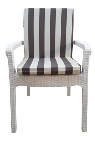 Mi̇rzade 6 Adet Eli̇t Su Geçi̇rmez Yüksek Arkali Mi̇nder-Kahve/Krem | 6’lı Su Geçirmez Yüksek Arkalı Sandalye Minderi – Fermuarlı