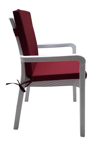 Mi̇rzade 6 Adet Eli̇t Su Geçi̇rmez Yüksek Arkali Mi̇nder-Bordo | 6’lı Su Geçirmez Yüksek Arkalı Sandalye Minderi – Fermuarlı