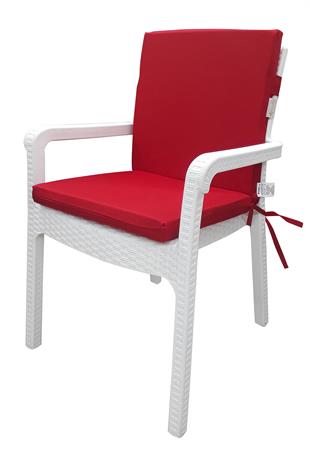 Mi̇rzade 6 Adet Eli̇t Su Geçi̇rmez Yüksek Arkali Mi̇nder-Kirmizi | 6’lı Su Geçirmez Yüksek Arkalı Sandalye Minderi – Fermuarlı