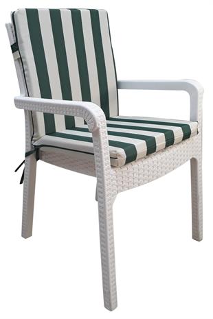 Mi̇rzade 6 Adet Eli̇t Su Geçi̇rmez Yüksek Arkali Mi̇nder-Yeşi̇l/Krem | 6’lı Su Geçirmez Yüksek Arkalı Sandalye Minderi – Fermuarlı