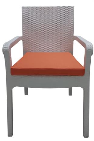 Mi̇rzade 6 Adet Hera Si̇esta Mi̇nder Su Geçi̇rmez Kumaş 5 Cm Gri̇ Sünger-Turuncu | 6’lı Su Geçirmez Hera Siesta Minderi – Fermuarlı