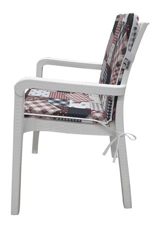 MİRZADE 6LI MEDİAN YÜKSEK ARKALI  SANDALYE MİNDERİ-patch work 