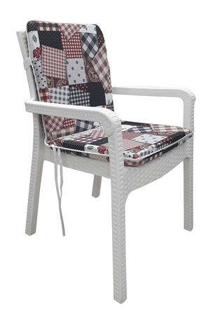 MİRZADE 6LI MEDİAN YÜKSEK ARKALI  SANDALYE MİNDERİ-patch work 