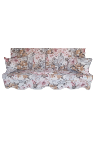 MİRZADE ELİT SALINCAK MİNDERİ SU İTİCİ KUMAŞ GRİ SÜNGER FERMUARLI SET-prm 001 pembe gül