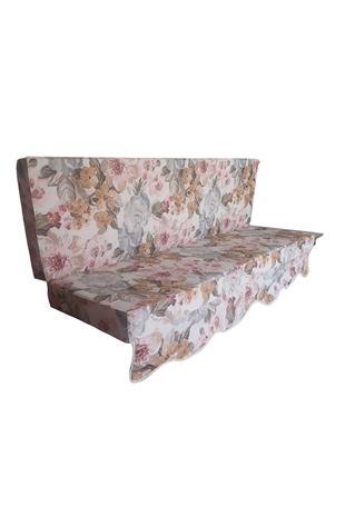 MİRZADE ELİT SALINCAK MİNDERİ SU İTİCİ KUMAŞ GRİ SÜNGER FERMUARLI SET-prm 001 pembe gül