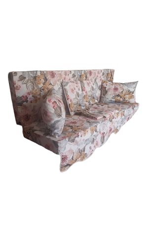 MİRZADE ELİT SALINCAK MİNDERİ SU İTİCİ KUMAŞ GRİ SÜNGER FERMUARLI SET-prm 001 pembe gül