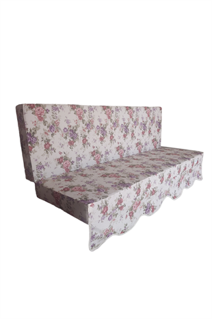 MİRZADE ELİT SALINCAK MİNDERİ SU İTİCİ KUMAŞ GRİ SÜNGER FERMUARLI SET-prm 002 kırmızı mor gül