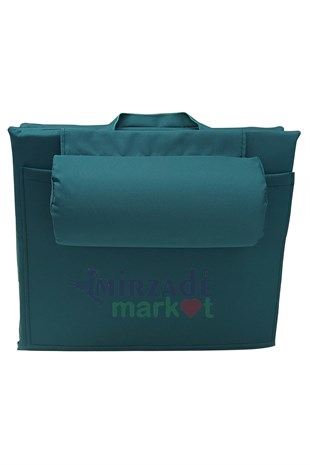 Mi̇rzade Lüks Plaj Mi̇nderi̇ Çanta Katlanir Su Geçi̇rmez-Petrol | Yastıklı, Fermuarlı, Çantalı Lüks Plaj Minderi – 50x180x3 cm