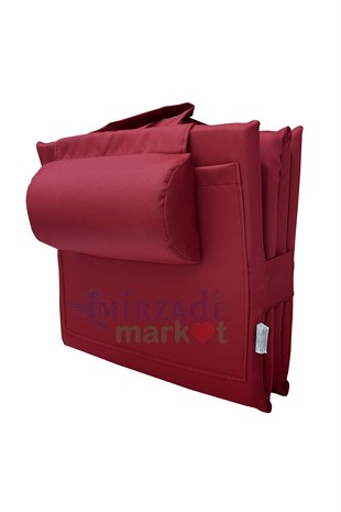 Mi̇rzade Lüks Plaj Mi̇nderi̇ Çanta Katlanir Su Geçi̇rmez-Bordo | Yastıklı, Fermuarlı, Çantalı Lüks Plaj Minderi – 50x180x3 cm