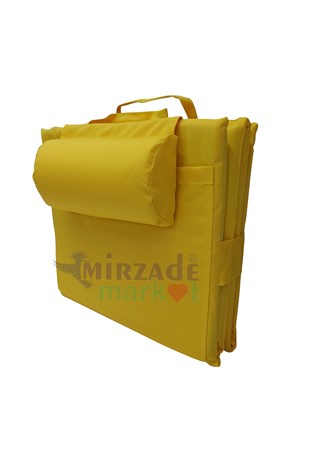 Mi̇rzade Lüks Plaj Mi̇nderi̇ Çanta Katlanir Su Geçi̇rmez-Sari | Yastıklı, Fermuarlı, Çantalı Lüks Plaj Minderi – 50x180x3 cm