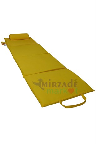Mi̇rzade Lüks Plaj Mi̇nderi̇ Çanta Katlanir Su Geçi̇rmez-Sari | Yastıklı, Fermuarlı, Çantalı Lüks Plaj Minderi – 50x180x3 cm