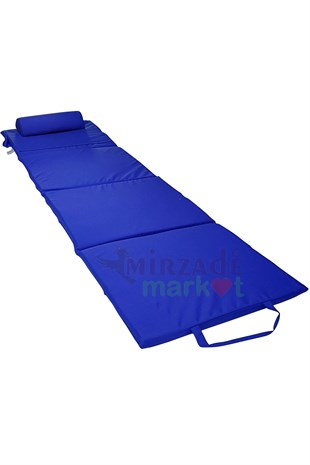 Mi̇rzade Lüks Plaj Mi̇nderi̇ Çanta Katlanir Su Geçi̇rmez-Saks Mavi̇ | Yastıklı, Fermuarlı, Çantalı Lüks Plaj Minderi – 50x180x3 cm