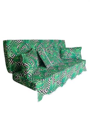 MİRZADE SOFA SOFT KUMAŞ TENTESİZ 28 DNS SÜNGER  SALINCAK MİNDERİ-sofa salıncak  yeşil çift yaprak