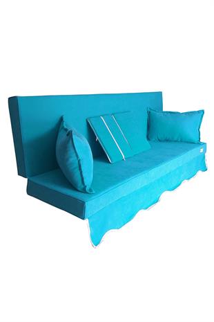 MİRZADE SOFA SOFT KUMAŞ TENTESİZ 28 DNS SÜNGER  SALINCAK MİNDERİ-sofa salıncak turkuaz