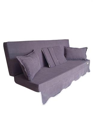MİRZADE SOFA SOFT KUMAŞ TENTESİZ 28 DNS SÜNGER  SALINCAK MİNDERİ-sofa salıncak koyu gri