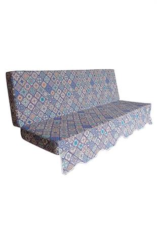 MİRZADE SOFA SOFT KUMAŞ TENTESİZ 28 DNS SÜNGER  SALINCAK MİNDERİ-sofa salıncak mavi çini