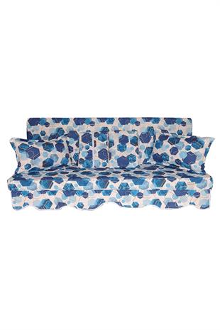 MİRZADE SOFA SOFT KUMAŞ TENTESİZ 28 DNS SÜNGER  SALINCAK MİNDERİ-sofa salıncak turkuaz altıgen
