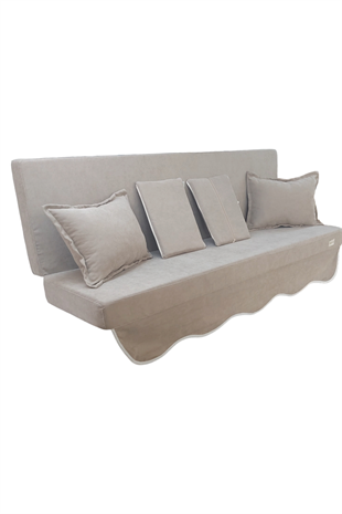 MİRZADE SOFA SOFT KUMAŞ TENTESİZ 28 DNS SÜNGER  SALINCAK MİNDERİ-sofa salıncak açık bej