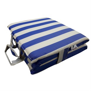 Mi̇Rzade Plaj Mi̇Nderi̇ Çanta Katlanir Su Geçi̇Rmez-Mavi̇/Krem | Katlanır, Su Geçirmez Plaj Minderi – 50X180X3 Cm | Katlanır, Su Geçirmez Plaj Minderi – 50x180x3 cm