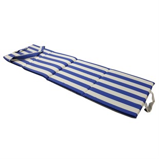 Mi̇Rzade Plaj Mi̇Nderi̇ Çanta Katlanir Su Geçi̇Rmez-Mavi̇/Krem | Katlanır, Su Geçirmez Plaj Minderi – 50X180X3 Cm | Katlanır, Su Geçirmez Plaj Minderi – 50x180x3 cm