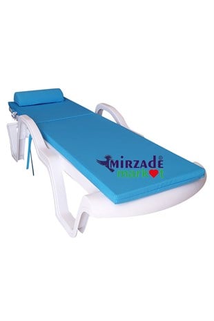 Mi̇rzade Şezlong Mi̇nderi̇ Lüks Su Geçi̇rmez Kumaş Yastikli Gri̇ Süngerli̇ Fermuarli-Turkuaz | Yastıklı Lüks Şezlong Minderi – 5 cm Sünger