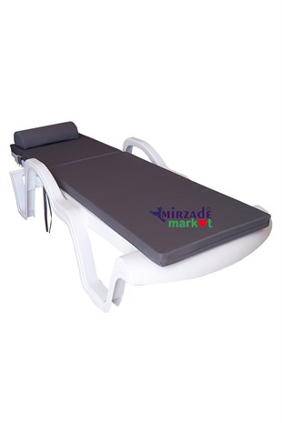 Mi̇rzade Şezlong Mi̇nderi̇ Lüks Su Geçi̇rmez Kumaş Yastikli Gri̇ Süngerli̇ Fermuarli-Koyu Gri̇ | Yastıklı Lüks Şezlong Minderi – 5 cm Sünger