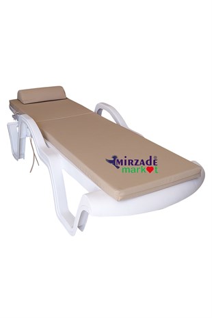 Mi̇rzade Şezlong Mi̇nderi̇ Lüks Su Geçi̇rmez Kumaş Yastikli Gri̇ Süngerli̇ Fermuarli-A. Bej | Yastıklı Lüks Şezlong Minderi – 5 cm Sünger