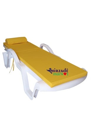 Mi̇rzade Şezlong Mi̇nderi̇ Lüks Su Geçi̇rmez Kumaş Yastikli Gri̇ Süngerli̇ Fermuarli-Sari | Yastıklı Lüks Şezlong Minderi – 5 cm Sünger