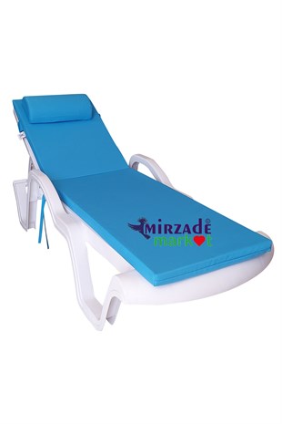 Mi̇rzade Şezlong Mi̇nderi̇ Lüks Su Geçi̇rmez Kumaş Yastikli Gri̇ Süngerli̇ Fermuarli-Turkuaz | Yastıklı Lüks Şezlong Minderi – 5 cm Sünger