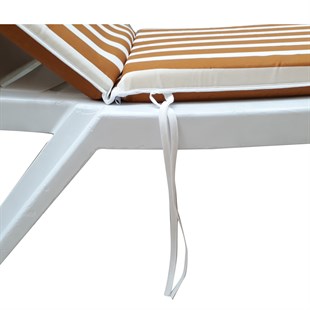 Şezlong Mi̇nderi̇ Medi̇an Pam./Pol. Kumaş Fermuarli-Kahve/Beyaz | Su Geçirmez Şezlong Minderi – 5 cm Sünger