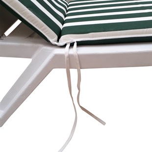 Şezlong Mi̇nderi̇ Medi̇an Pam./Pol. Kumaş Fermuarli-Yeşi̇l/Beyaz | Su Geçirmez Şezlong Minderi – 5 cm Sünger