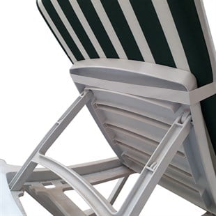 Şezlong Mi̇nderi̇ Medi̇an Pam./Pol. Kumaş Fermuarli-Yeşi̇l/Beyaz | Su Geçirmez Şezlong Minderi – 5 cm Sünger