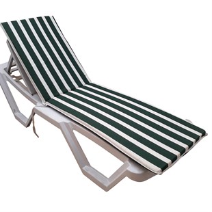 Şezlong Mi̇nderi̇ Medi̇an Pam./Pol. Kumaş Fermuarli-Yeşi̇l/Beyaz | Su Geçirmez Şezlong Minderi – 5 cm Sünger