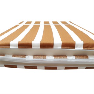 Şezlong Mi̇nderi̇ Medi̇an Pam./Pol. Kumaş Fermuarli-Kahve/Beyaz | Su Geçirmez Şezlong Minderi – 5 cm Sünger