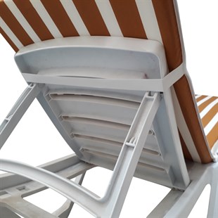 Şezlong Mi̇nderi̇ Medi̇an Pam./Pol. Kumaş Fermuarli-Kahve/Beyaz | Su Geçirmez Şezlong Minderi – 5 cm Sünger