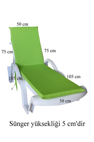 Mi̇rzade Şezlong Mi̇nderi̇ Standart  Su Geçi̇rmez Malzeme-F.Yeşi̇l | Su Geçirmez Şezlong Minderi – 5 cm Sünger