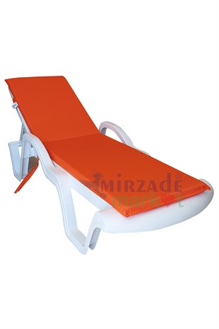Mi̇rzade Şezlong Mi̇nderi̇ Standart  Su Geçi̇rmez Malzeme-Turuncu | Su Geçirmez Şezlong Minderi – 5 cm Sünger