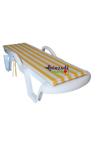 Mi̇rzade Şezlong Mi̇nderi̇ Standart Su Geçi̇rmez Malzeme-Sari Krem | Su Geçirmez Şezlong Minderi – 5 cm Sünger