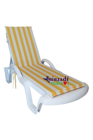 Mi̇rzade Şezlong Mi̇nderi̇ Standart Su Geçi̇rmez Malzeme-Sari Krem | Su Geçirmez Şezlong Minderi – 5 cm Sünger