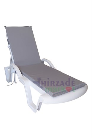 Mi̇rzade Şezlong Mi̇nderi̇ Standart Su Geçi̇rmez Malzeme-Açik Gri̇ | Su Geçirmez Şezlong Minderi – 5 cm Sünger