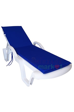 Mi̇rzade Şezlong Mi̇nderi̇ Standart Su Geçi̇rmez Malzeme-Saks Mavi̇ | Su Geçirmez Şezlong Minderi – 5 cm Sünger