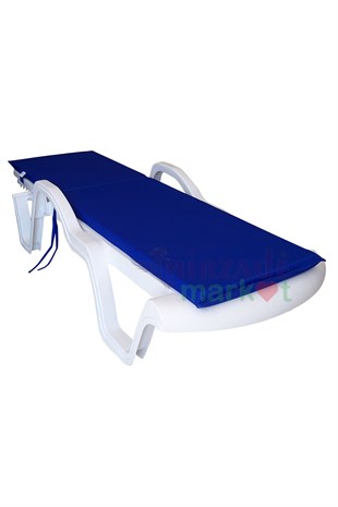 Mi̇rzade Şezlong Mi̇nderi̇ Standart Su Geçi̇rmez Malzeme-Saks Mavi̇ | Su Geçirmez Şezlong Minderi – 5 cm Sünger