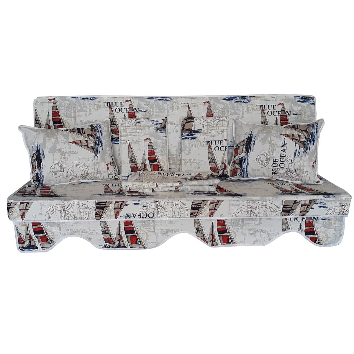 ELİT SALINCAK MİNDERİ TAÇ SU İTİCİ KUMAŞ GRİ SÜNGER FERMUARLI KOMPLE SET-02